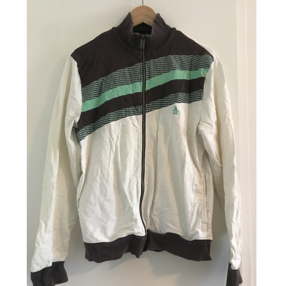 Mens Penguin Zip Through Sweatshirt 2000's